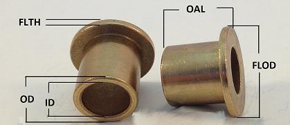 FF-1015 | Oil Impregnated Bronze Flanged | 3/4 ID x 1 OD x 1 OAL x 1.125  FLOD x